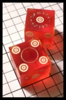 Dice : Dice - Casino Dice - Sahara Red Frosted with Bullseye Pips and Gold Logo - SK Collection buy Nov 2010